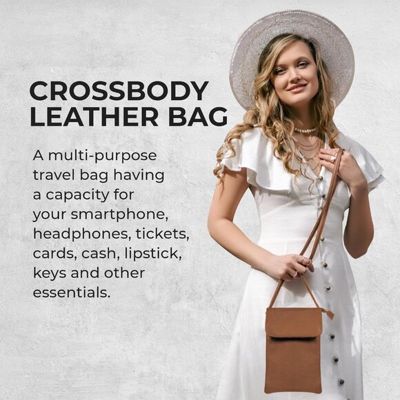 Leather Small Crossbody Phone Purse for Women Lightweight Stylish Durable - Picture 7 of 8